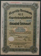 Bayerische Vereinsbank Hypothekenpfandbrief Ser.  9 4,5 % 1939 1000 RM
