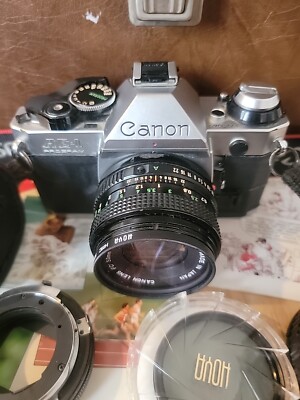 Canon AE-1-35mm Film Camera w/Canon FD 50mm f1.8 Lens Tamron 28