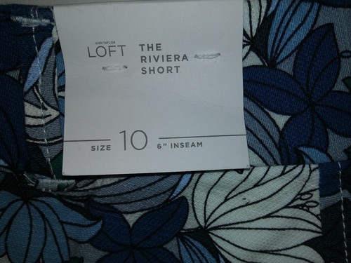 Ann Taylor LOFT The Riviera Damenshorts Größe 10 blau Hibiskus Blumenmuster - Bild 9 von 9