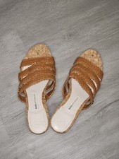 Dana Buchman Billy Brown Wedge Platform Sandals, 9 Heels Cork