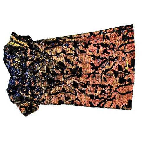 NEW Hayden Shift Dress Size XL Multicolor Formal Girls Sequin Dress Black Gold - Picture 7 of 10