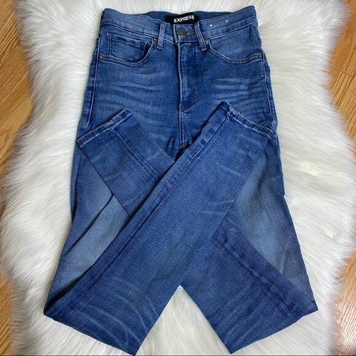 EXPRESS High Rise Denim Perfect Jean Legging Stretch Jegging Size 00 Long  Tall | eBay