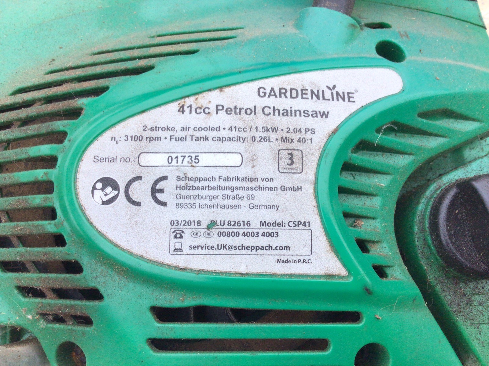 Gardenline CSP41 Chainsaw Breaking For Parts Message for Price