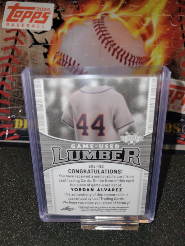 2024 Leaf Lumber YORDAN ALVAREZ Game Used Lumber Bat Relic #3/8 - Image 2 of 2