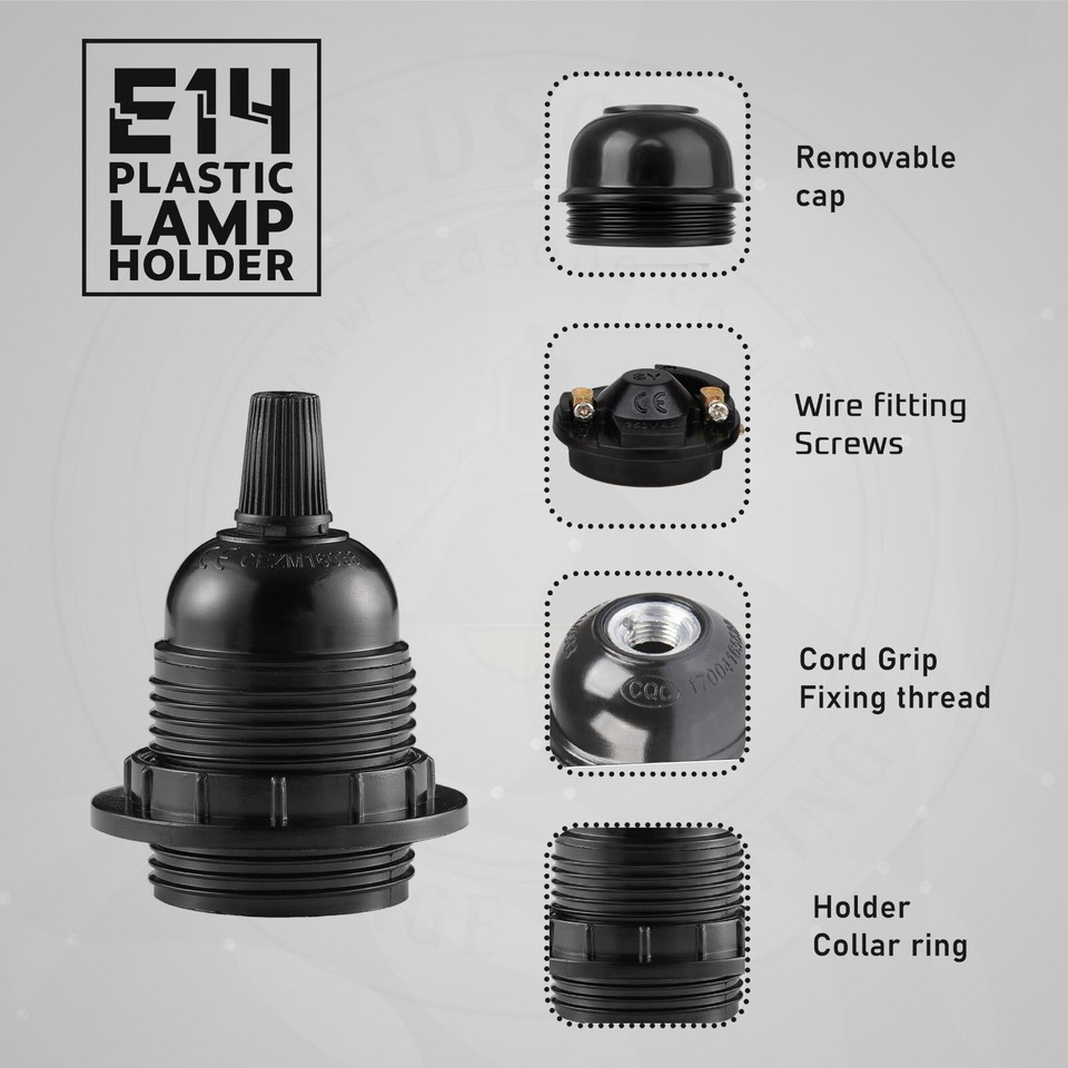 E27 E14 Plastic Light Bulb Lamp Holder Screw style Pendant Socket Bulb ...