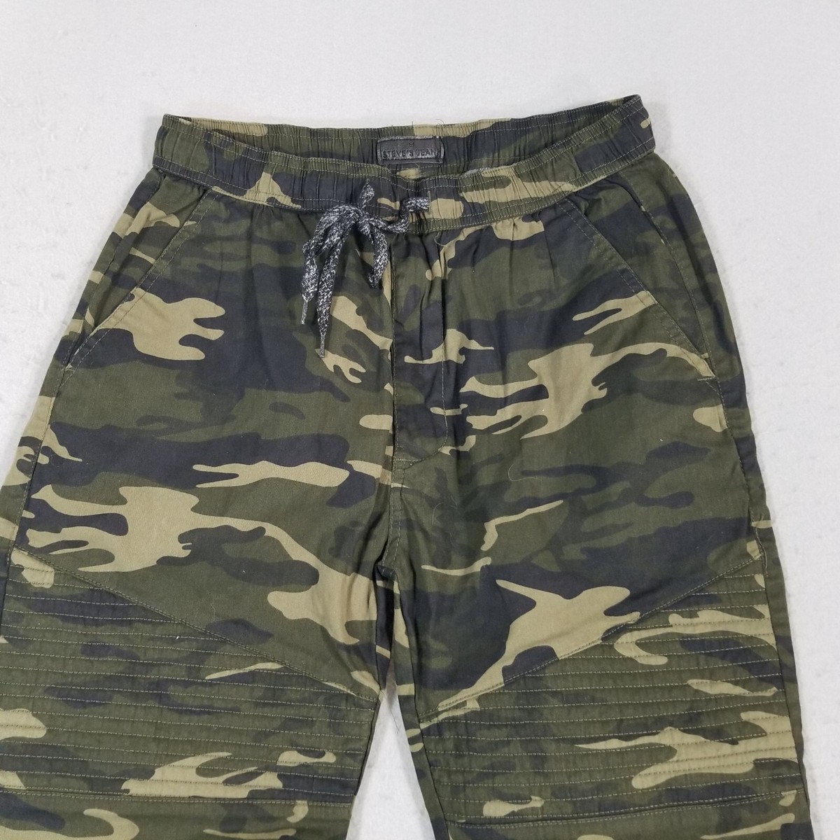Steve's jeans jogger pants men's small green camo lightweight flex