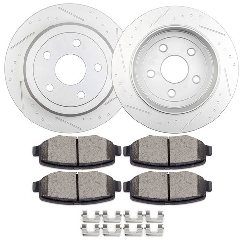 FOR 2007-2017 JEEP WRANGLER JEEP WRANGLER JK REAR BRAKE ROTORS AND CERAMIC PADS - Picture 7 of 7