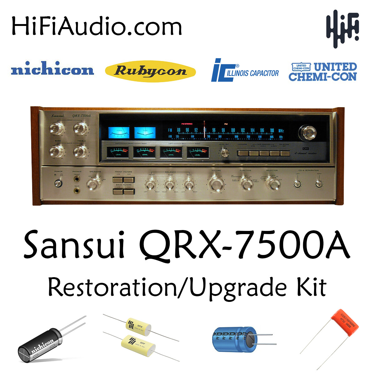 Sansui QRX-7500A rebuild restoration recap service kit repair