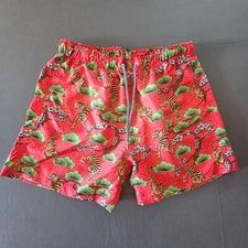 Boardies® Tora Premium Swim Short SZ XL Red Tigers Mens Swimwear Draw String