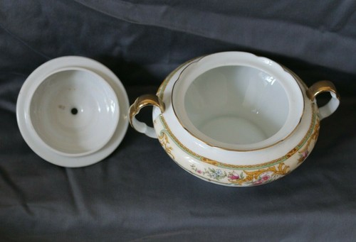 Vintage Victoria China Czechoslovakia Covered Sugar Bowl & Creamer VIT54 - Picture 4 of 11