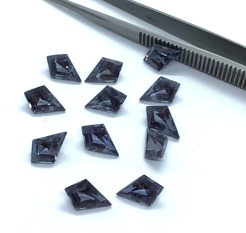 Kite Alexandrite AAA Synthetic Crystal Nano Faceted Gemstone Size 6x9mm to9x16mm - Image 3 of 4