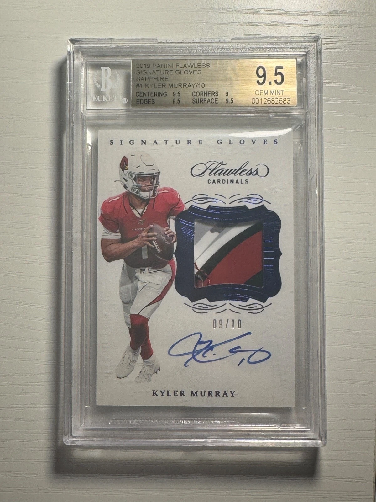 Kyler Murray Panini Flawless Signature Gloves #SGKM Sapphire