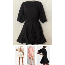 NEW $832 RHODE MOLLY BACKLESS MINI DRESS IN BLACK SIZE M