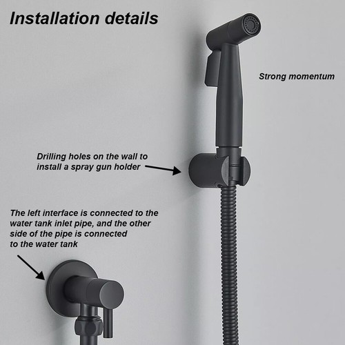 Bathroom Hand Held Shower Head Douche Bidet Toilet Spray Jet Hose Kit Stainless - Picture 14 of 18