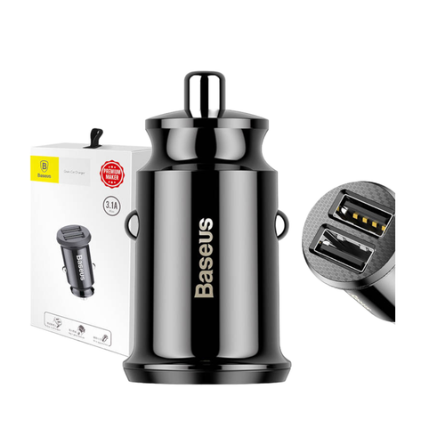 Cargador de Coche BASEUS Encendedor Cigarrillos 2x USB 5V 3.1A Universal Negro - Imagen 6 de 6