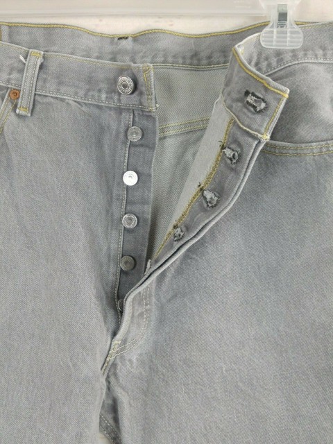 Levi's 501 Classic Fit Straight Leg Men's Gray Button Fly Jeans 36X30 | eBay