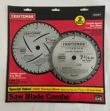 Craftsman 932301 (32301) Carbide 24 and 40 Tooth 7 1/4" Circular Saw Blades