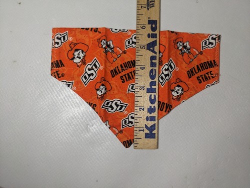 NEW- Homemade OSU Oklahoma State Cowboys Dog Bandana (8" x 6") Size S-M - Picture 4 of 7
