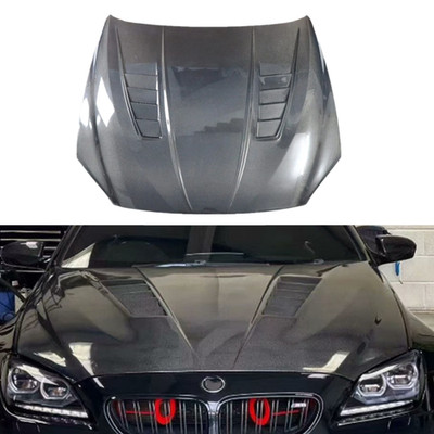 For BMW 6 Series M6 F06 F12 F13 Real Carbon Front Hood Vented Bonnet Cover Trim