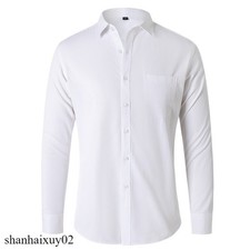 Men's Dress Shirts Long Sleeves Button Down Formal Business Casual Shirts Tops