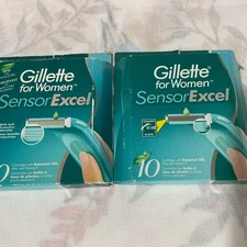 GILLETTE SENSOR EXCEL FOR WOMEN 10 Cartridges / LOT OF 2 Packs