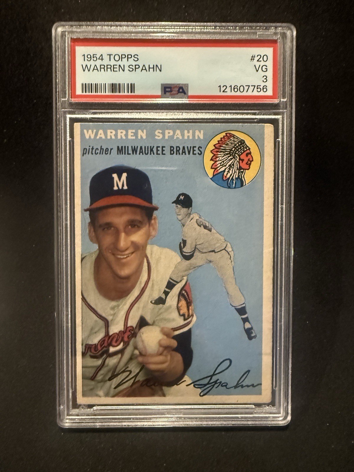 1954 Topps Warren Spahn #20 PSA3 Just Graded