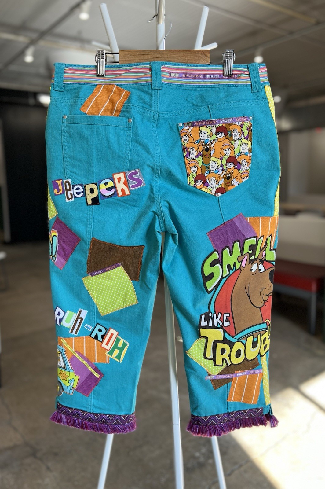 Scooby Doo Tshirt Upcycled Patchwork Capri Pants - image 2
