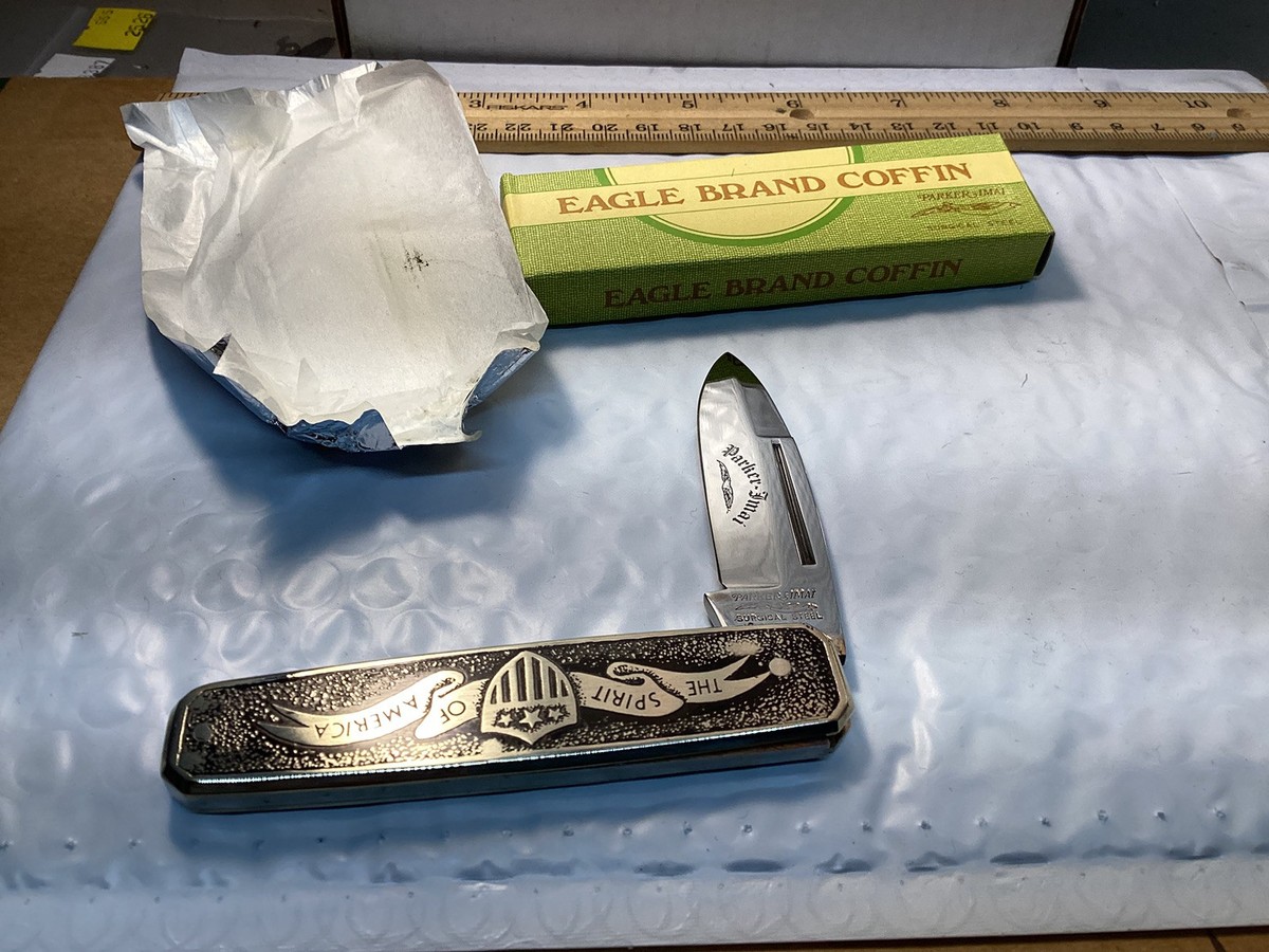 『激レア』The Knife in spun America Vintage Parker Imai Japan K-82 Spirit Of America Eagle Coffin