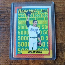 Nolan Ryan 5000 Strikeouts Topps Texas Rangers #5 Vintage Baseball Card HOF