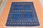 Striped Design Hand-Knotted 4x6 ft rug Blue Color Oriental Decor Living Room Rug