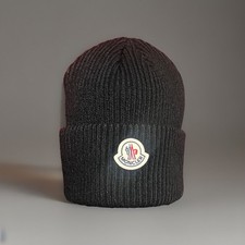 Moncler Logo Patch Black Winter Beanie Hat Ca...