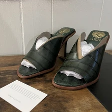 Vince Camuto Footwear MERSHID Heeled Sandal Deep Green Emerald 5.5 NIB