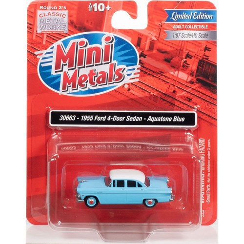 Ford Classic Metal Works 30663 escala HO 1955 sedán de 4 puertas azul acuatone | Zustand: New