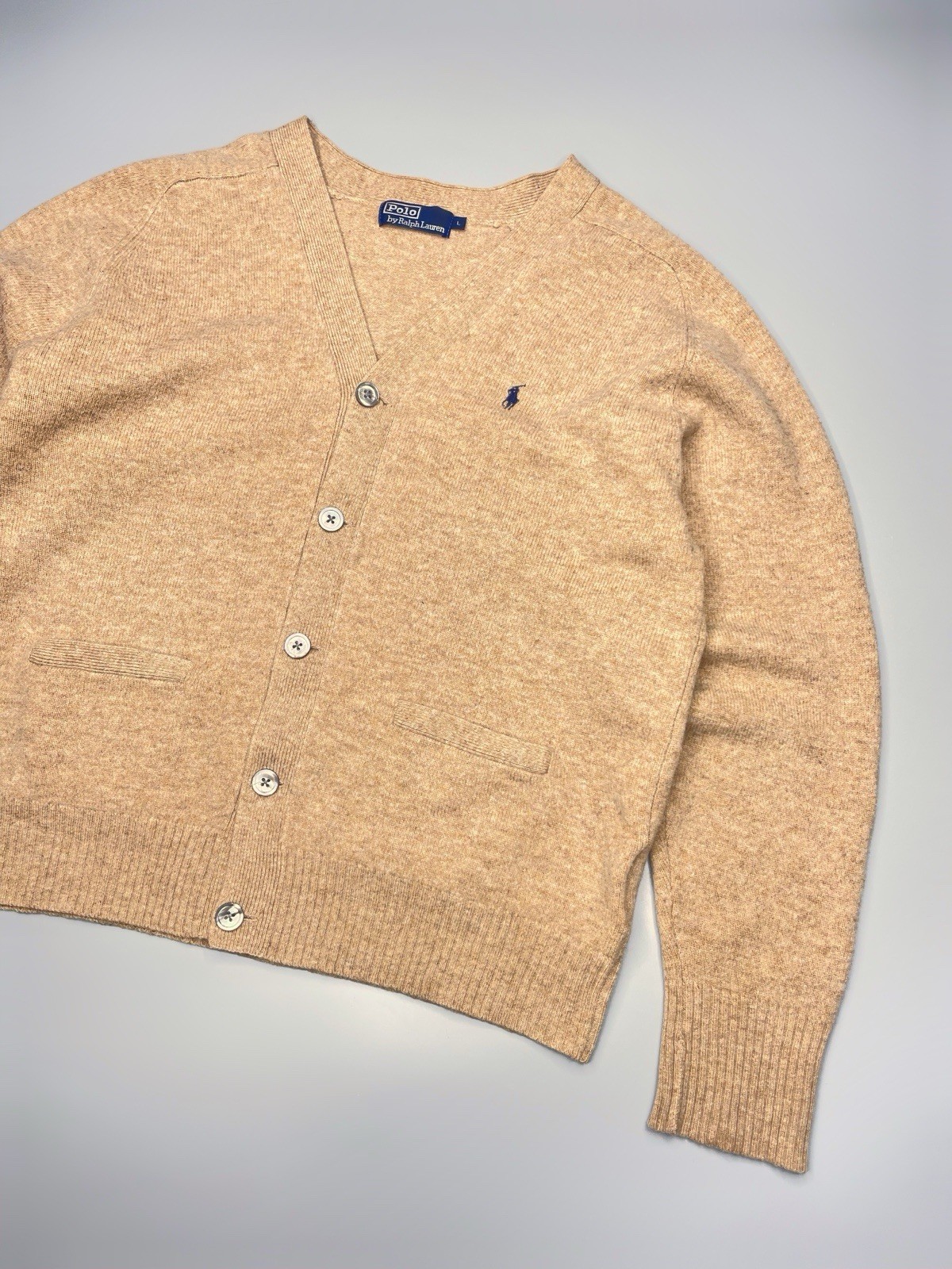 Vintage 90’s Polo Ralph Lauren Wool Knit Cardigan Sweater Mens Size L thumbnail 2