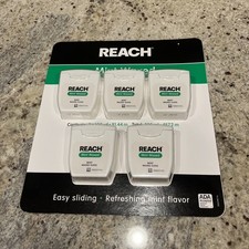 Johnson  Johnson Reach Mint Waxed Dental Floss 5 Pack Count 500 Total Yards