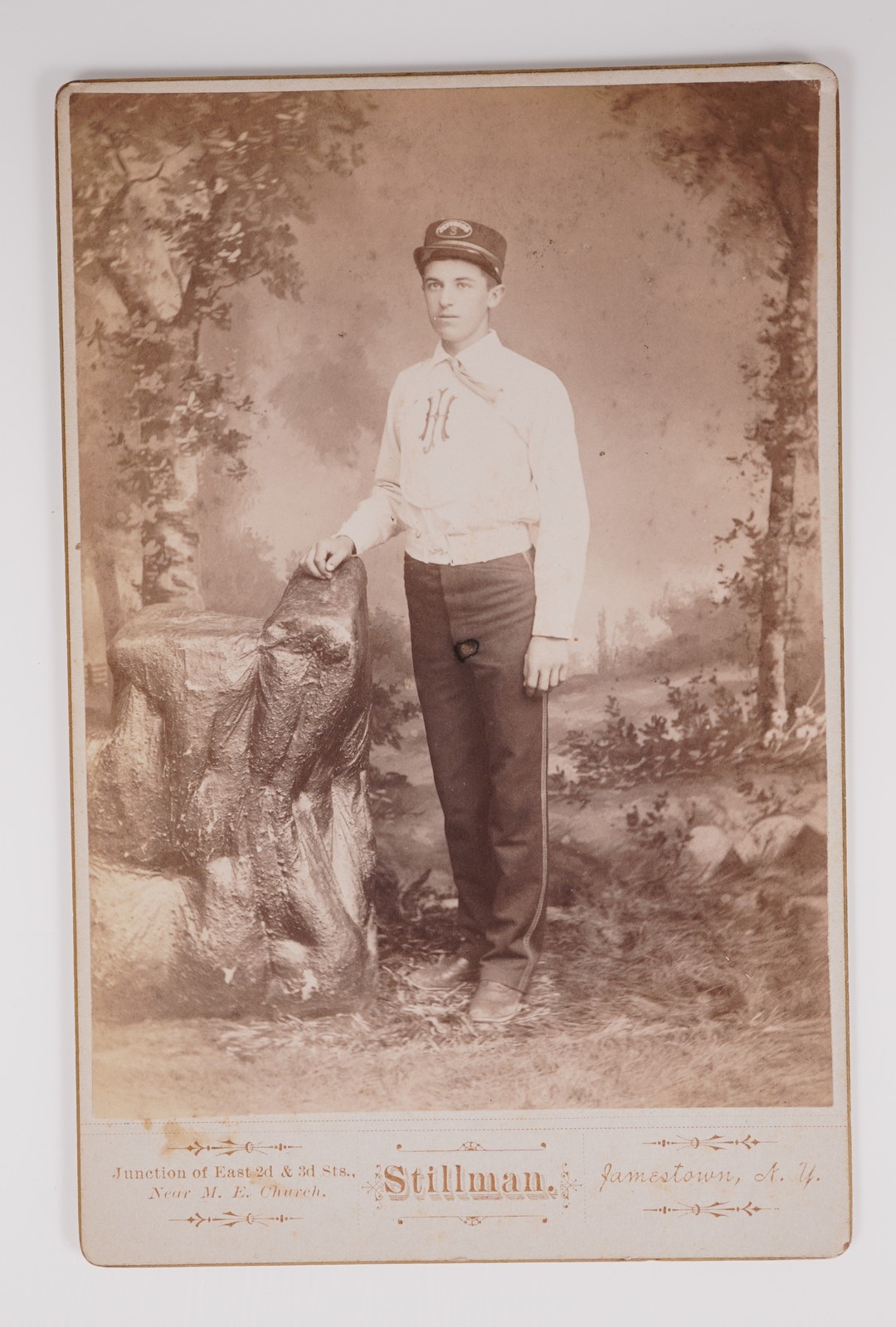 Cabinet Card Stillman Young Handsome Firefighter Man Jeffords Hose Jamestown NY