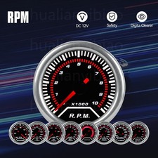 Universal 2 52mm Pointer Led Tachometer Tacho Gauge 010000 Rpm Smoke Lens Tint