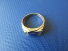 STAR SAPPHIRE & 8 DIAMOND MEN'S 10k YELLOW GOLD 7.3 GR. NUGGET RING SZ. 11.5 EXC — photo 7