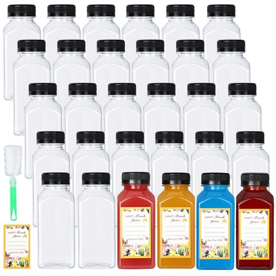 #ad 30 Pack 8oz Empty Plastic Bottles with Leak Proof Caps Food Grade Recyclable $32.89