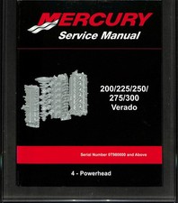 Mercury Manuale di servizio 200/225/250/275/300 Verado Powerhead Seriale 0T980000+