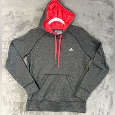 Adidas Ultimate Hoodie Women's Medium Gray Pullover Sweatshirt Hot Pink Lining