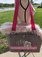 Pet Carrier Handmade Quality Faux Fur YORKIE Dog Cat Travel Bag Purse Luxury