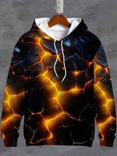 Casual Patterned All Over Print Hoodie