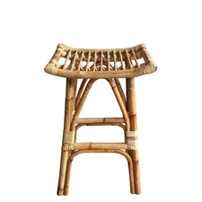 D-Art Collection South Bay Rattan Counter Stool in Natural Brown rattan material
