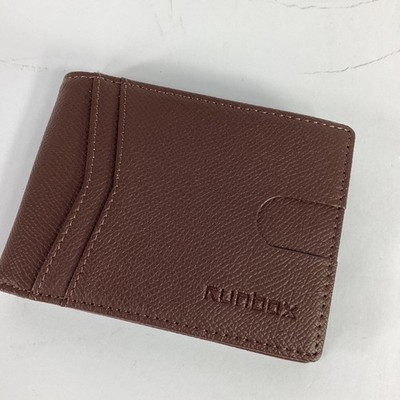 RUNBOX Slim Wallets for Men - Leather Money Clip Mens Wallet