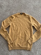 Uniqlo 100 Cashmere Sweater Mustard Yellow Knit Jumper Size Medium
