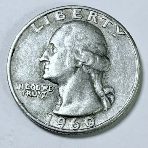 1960-D Washington Quarter 25c 90% Silver VERY FINE DETAILS #4674