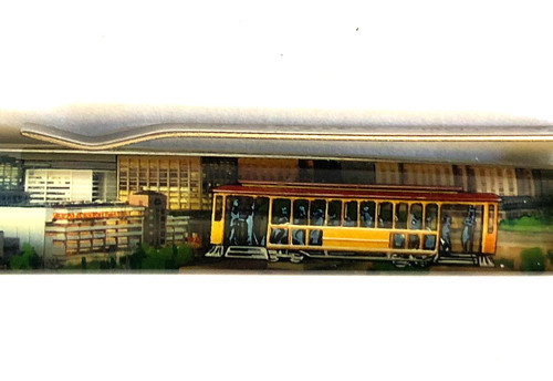 San Jose California Floaty Pen Moving Trolley Tram in City Writes Vintage