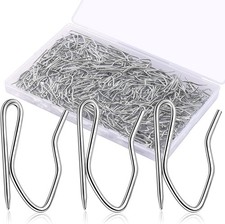 Metal Curtain Hooks, 200pcs Drapery Pins Stainless Steel Pin-on Hooks for Window