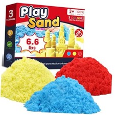 6.6lbs Play Sand,Mixed Packaging of 3-Color Sensory Sand,Suitable for 6.6LBS